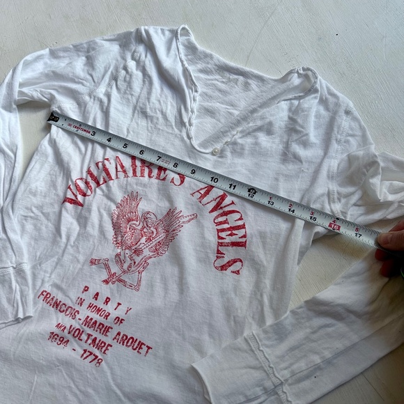 Zadig & Voltaire Tunisian ML Angels Henley Graphic Long Sleeve Shirt - Picture 8 of 9